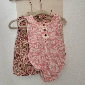 Pink 3-6 month baby dress jumpsuit bundle